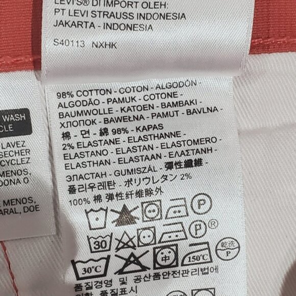 LEVI'S 513 Special Edition Salmon Red Denim Jeans - Picture 14 of 16